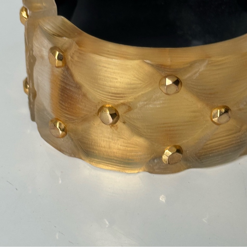 Alexis Bittar Gold Toned Studded Resin Bangle Bracelet